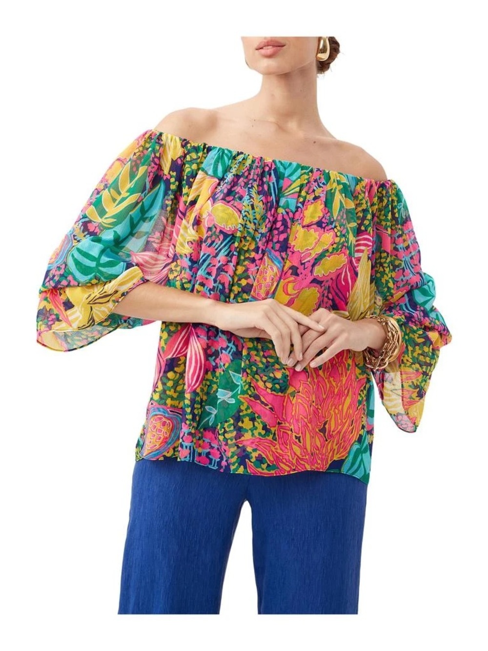 TRINA TURK COWRIE OFF SHOULDER TOP 💗💙